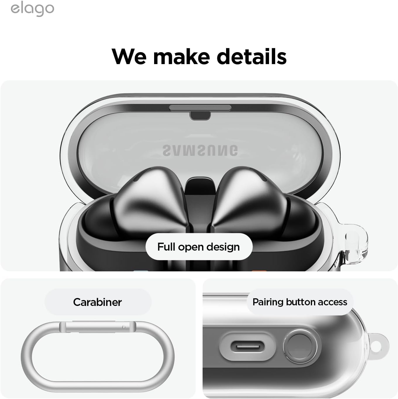 Elago Galaxy Buds 3 / 3 Pro / 3 FE Clear Hang Case
