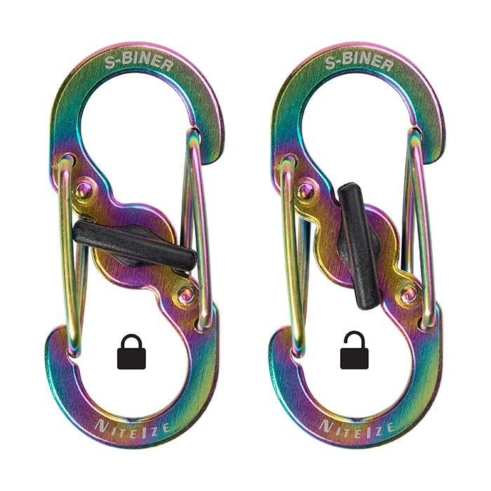 NiteIze S-Biner® MicroLock® Stainless Steel - Spectrum / Pack Of 2