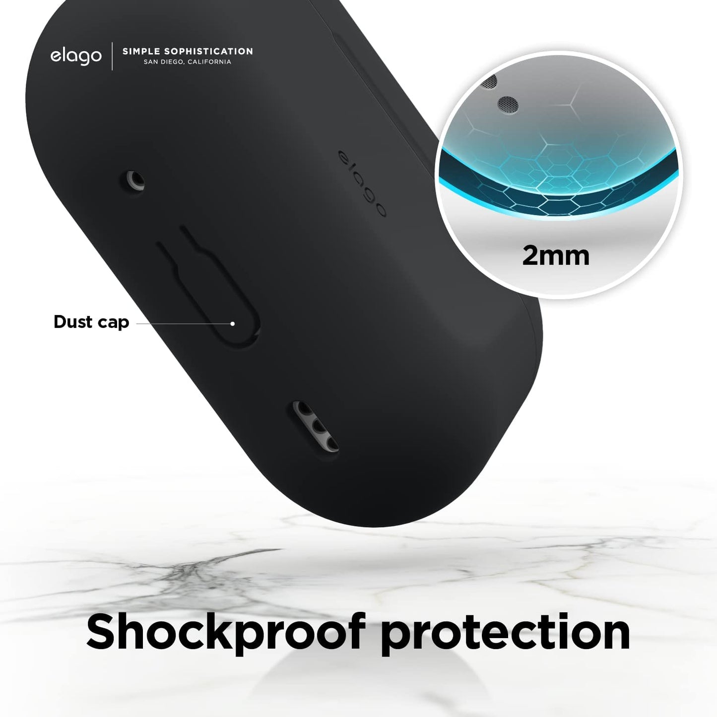 Elago AirPods Pro 1&2 Silicone Hang Case - Black Accessories > Mobiles & Tablets