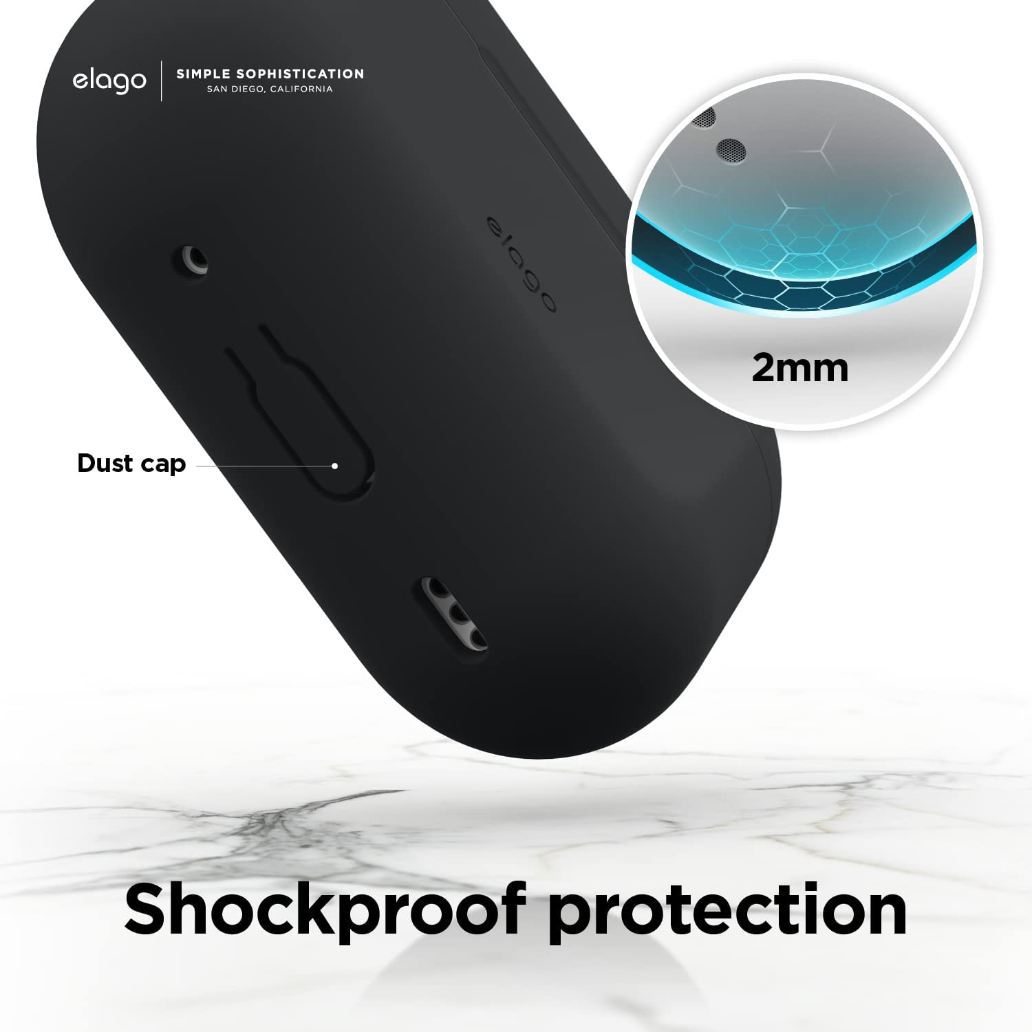 Elago AirPods Pro 1&2 Silicone Hang Case - Black Accessories > Mobiles & Tablets