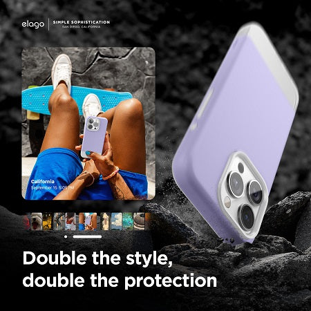 Elago Iphone 15 Pro Max Magsafe Glide Case - Purple / Transparent
