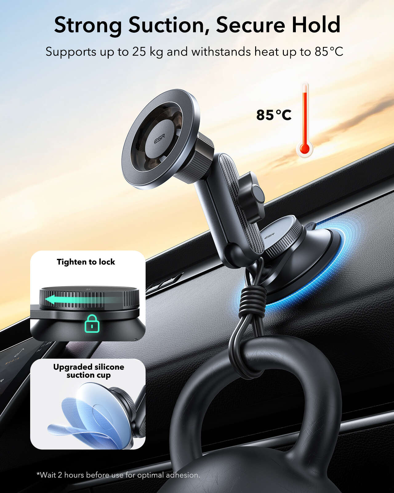 ESR OmniLock Dash/Widshield/Screen Magsafe Car Mount (Suction Cup)