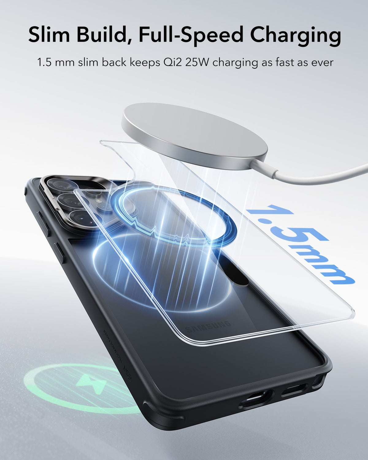 ESR Classic Hybrid Stash Stand Case For Samsung Galaxy S26 Ultra - Clear Black