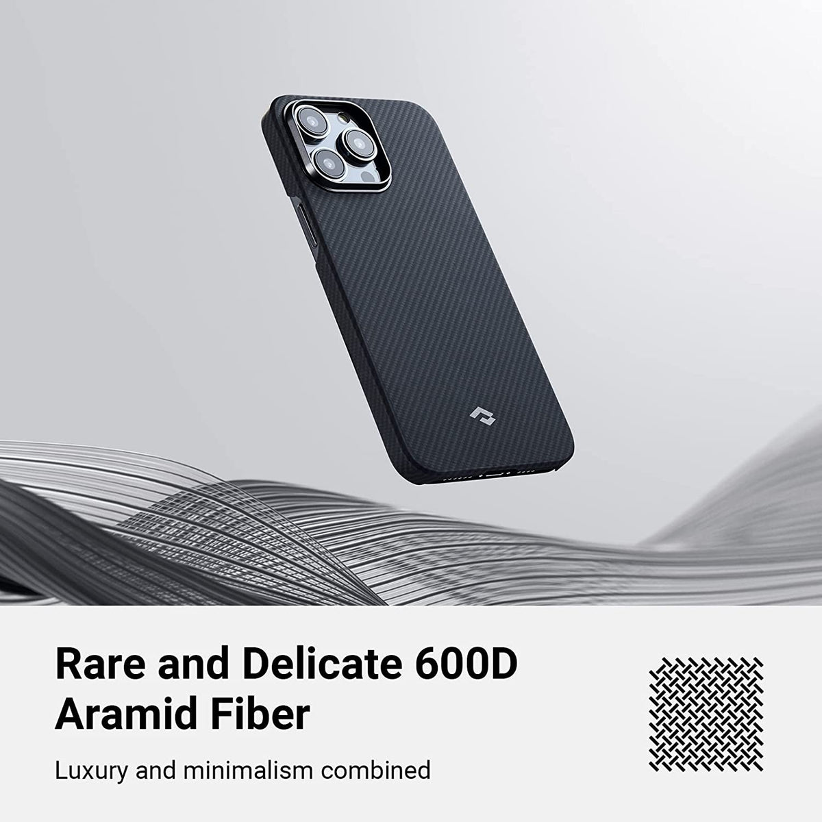 Pitaka Iphone 14 Pro Magez Case - Black/Grey Twill