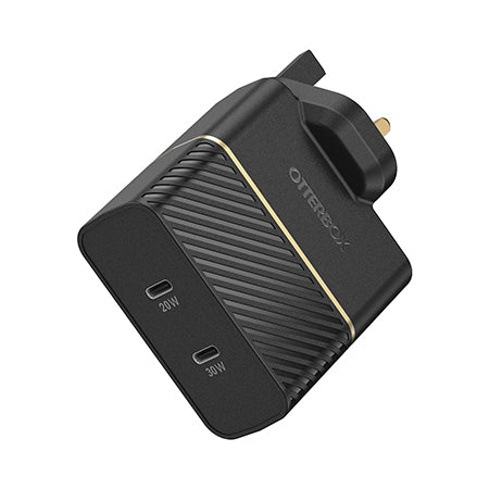 Otterbox Uk Wall Charger 50W - 1X Usb-C 30W + 1X Usb-C 20W Usb-Pd (Warehouse Packed) - Black