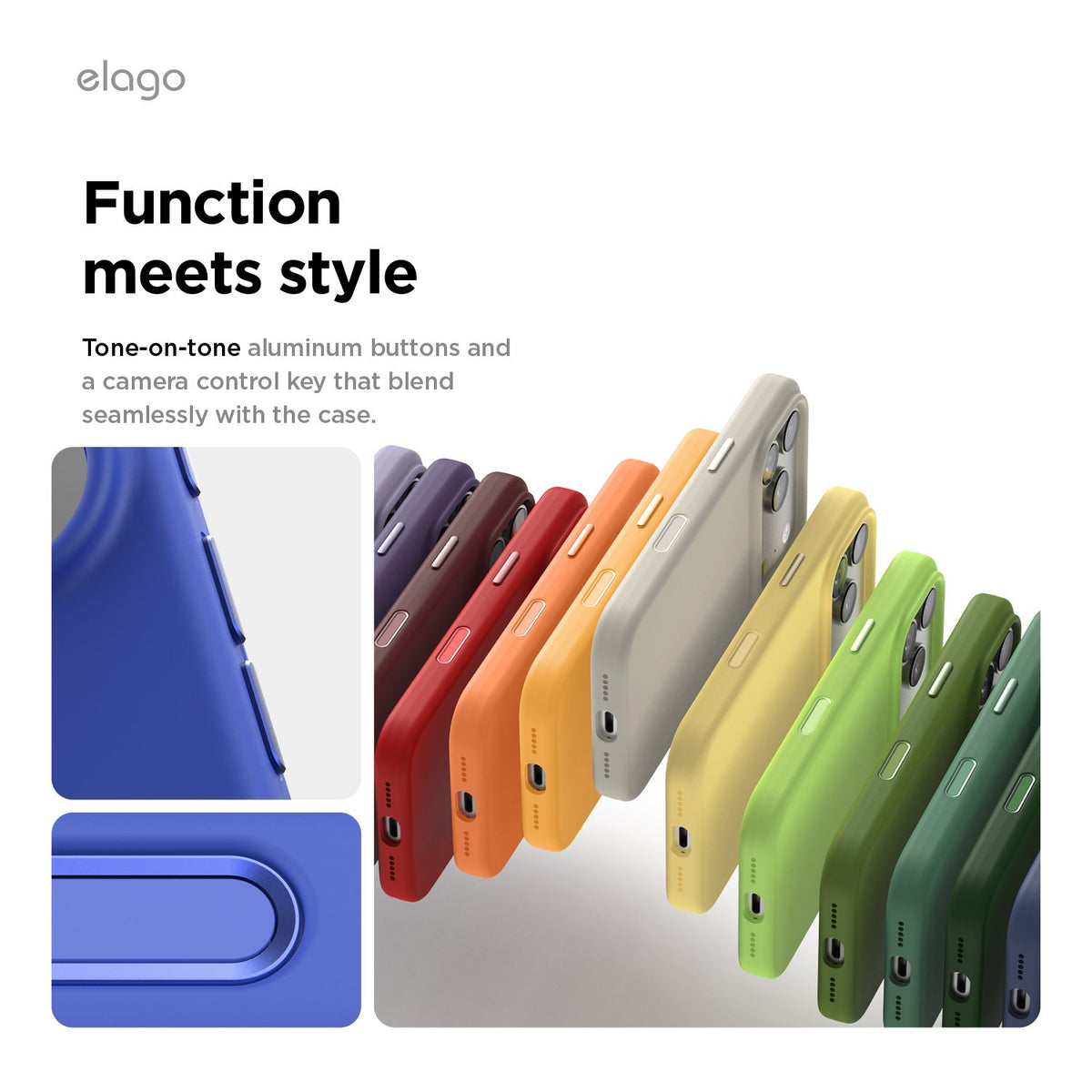 Elago iPhone 17 Pro Max Magnetic Silicone Case (Camera Control Key Included) - Cobalt Blue