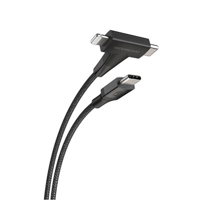 Scosche StrikeLine™ HH 2-in-1 USB-C to C®/Lightning™ Cable - Black