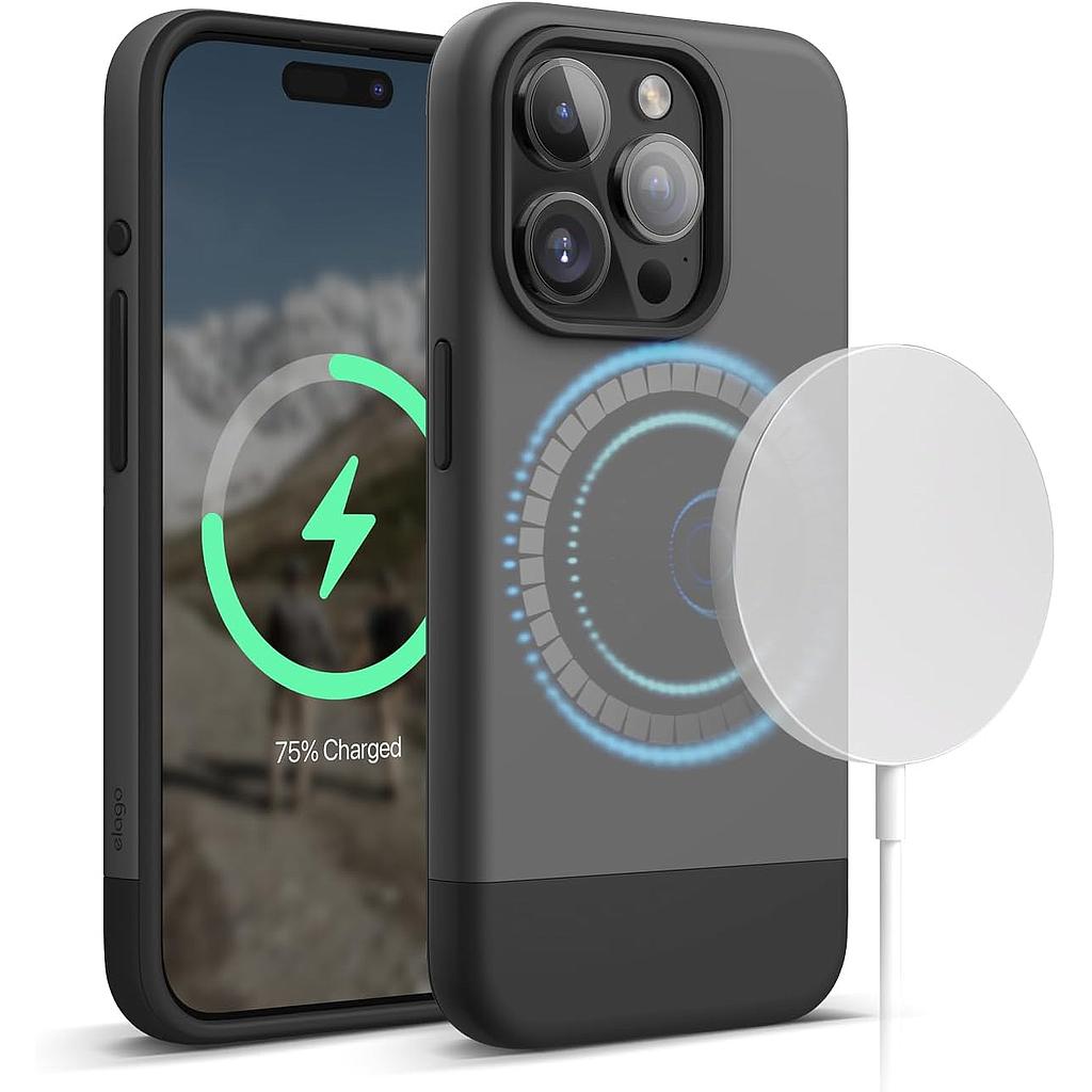 Elago iPhone 15 Pro Magsafe Glide Case - Dark Gray / Black