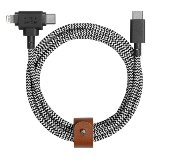 Native Union Belt Cable Duo Type C-C-Lightning 1.5m - Zebra