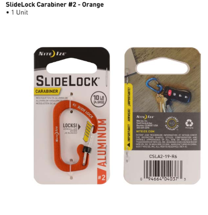 Slidelock® Carabiner Aluminum #2 - Orange