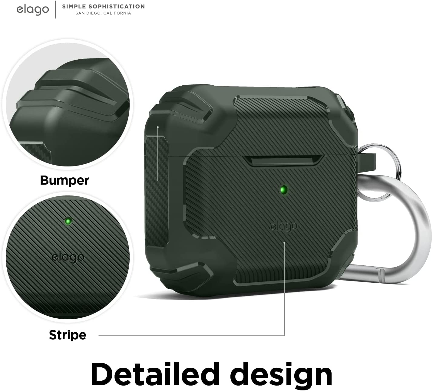 Elago Airpods 3 Solid Armor Case - (Warehouse Packed) - Dark Green