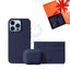 iPhone 13 Pro - Airpod 3 - Dark Blue Leather Case Gift Set With Wallet Accessories > Mobiles & Tablets