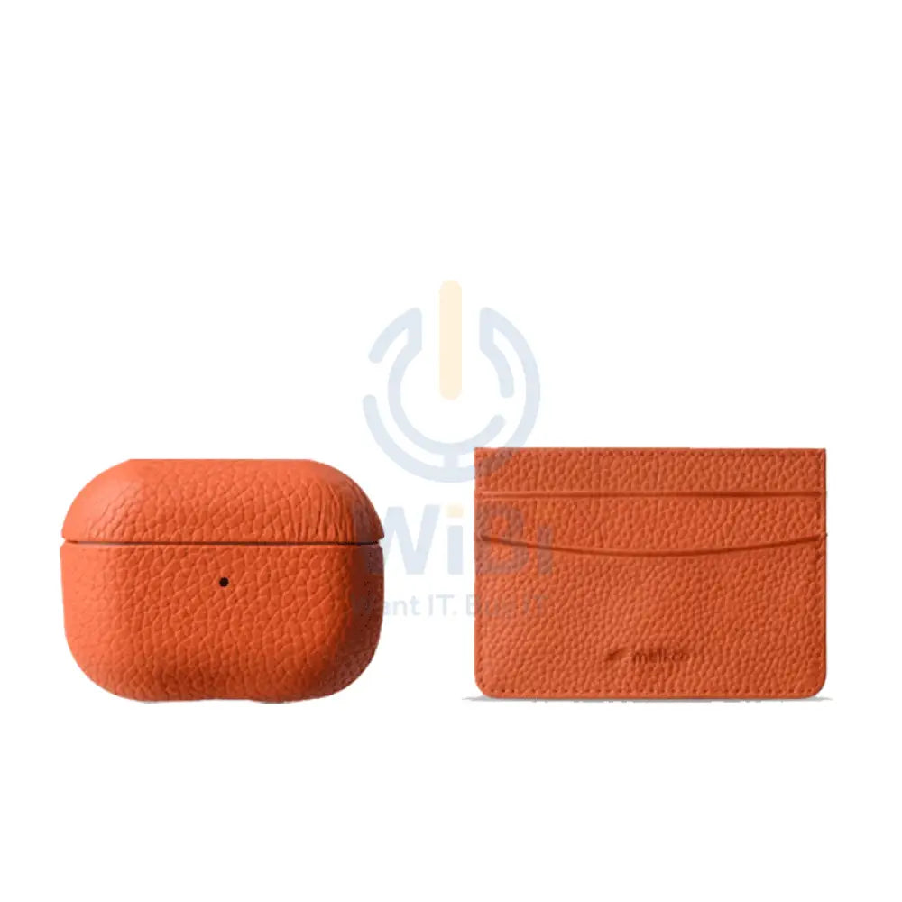 iPhone 14 Pro - Airpod Pro 2 - Orange Leather Case Gift Set With Wallet Accessories > Mobiles & Tablets