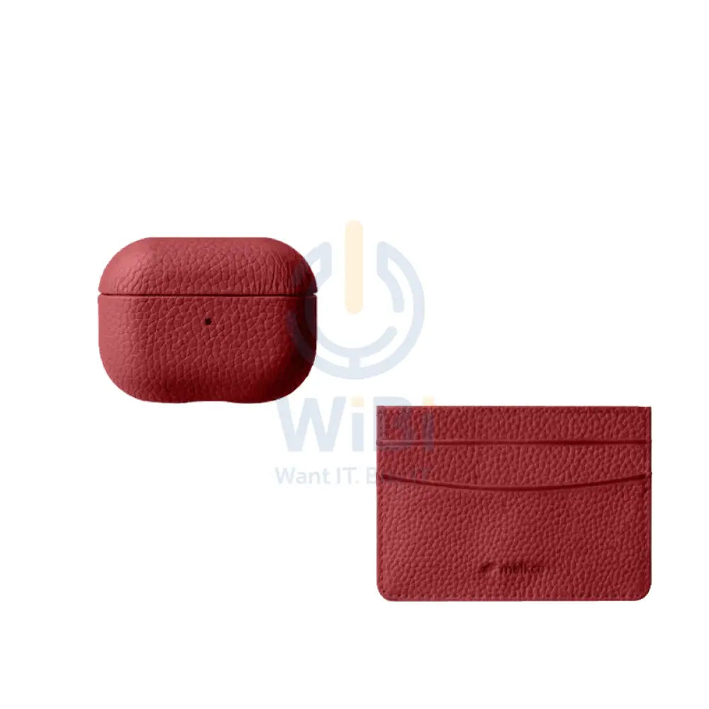 iPhone 14 Pro - Airpod Pro 2 - Red Leather Case Gift Set With Wallet Accessories > Mobiles & Tablets