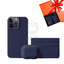 iPhone 14 Pro Max - Airpod 3 - Dark Blue Leather Case Gift Set With Wallet Accessories > Mobiles & Tablets