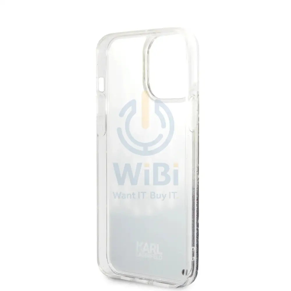 iPhone 14 Pro Max - Silver Karl Lagerfeld Liquid Glitter Case Monogram Pattern Multicolor Glitter Accessories > Mobiles