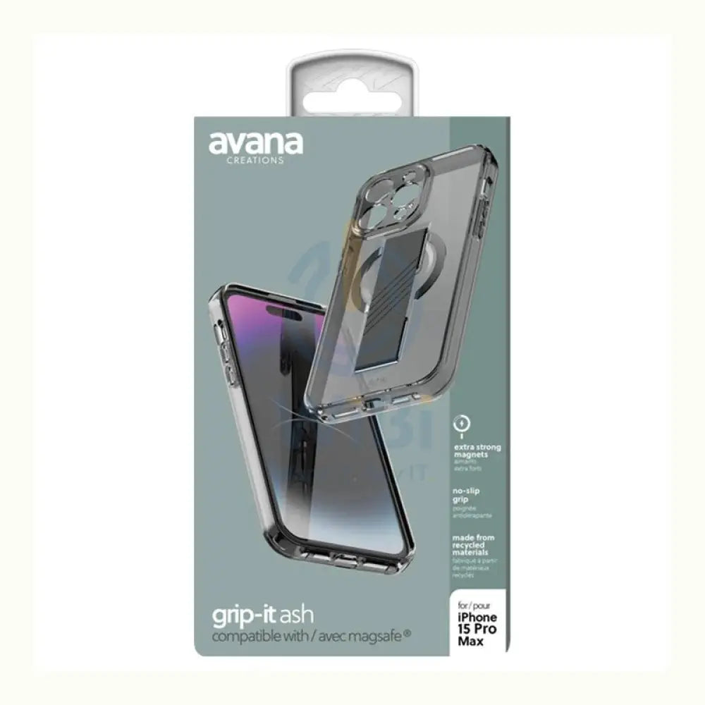 Itskins Avana Magsafe Grip-It Series Case With Camera Lens Protector - iPhone 15 Pro Max / Black Accessories > Mobiles