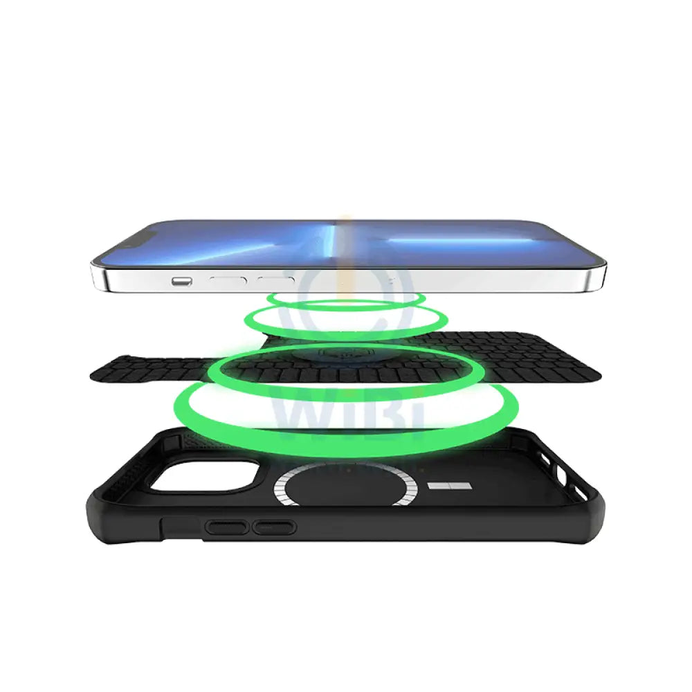 Itskins Ballistic Carbon Case Compatible With MagSafe - Apple iPhone 14 Pro / Black Accessories > Mobiles & Tablets