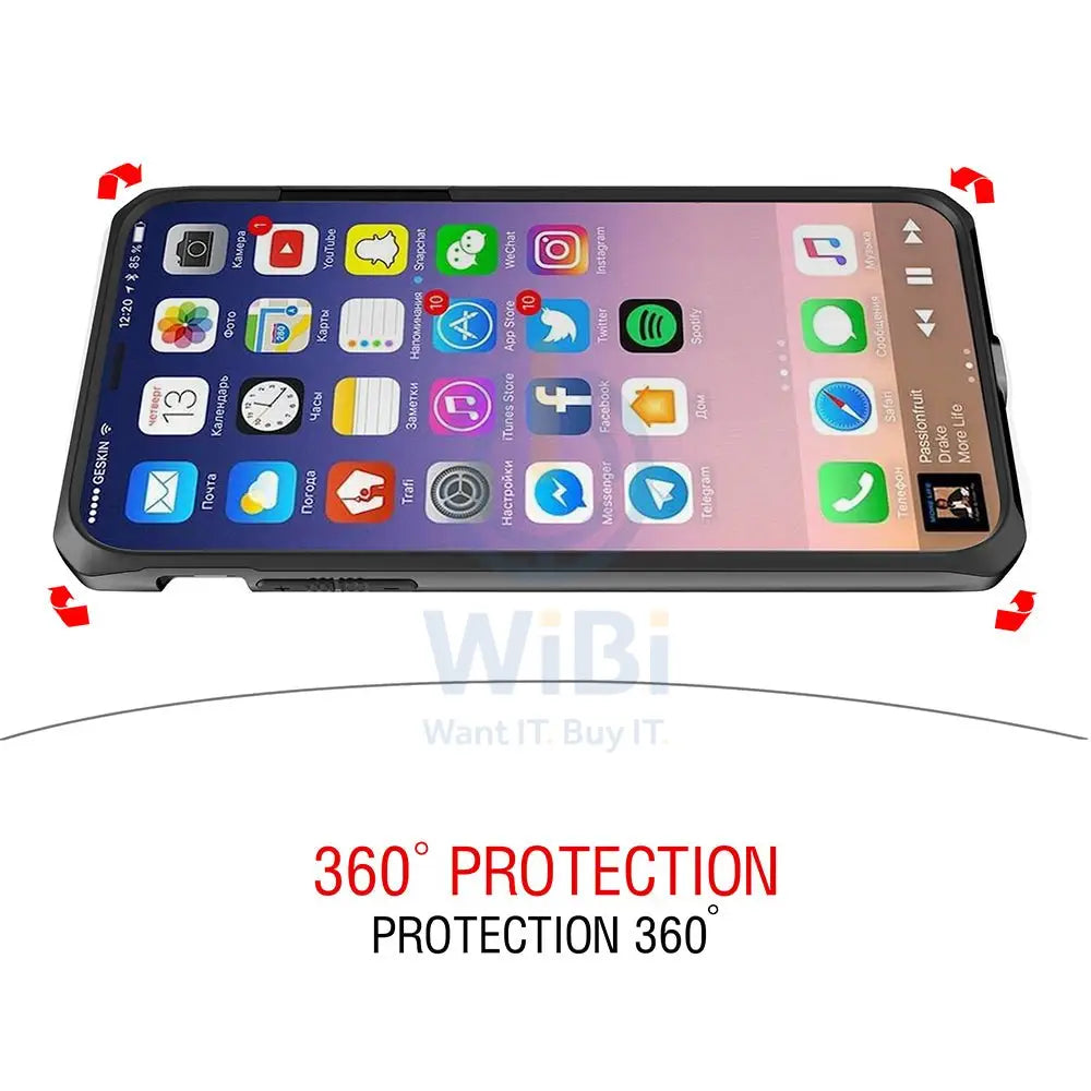 Itskins Hybrid Edge Metallic Frame Case Anti Shock Up To 2 Mtr For iPhone X / Xs - Black Mat Accessories > Mobiles &