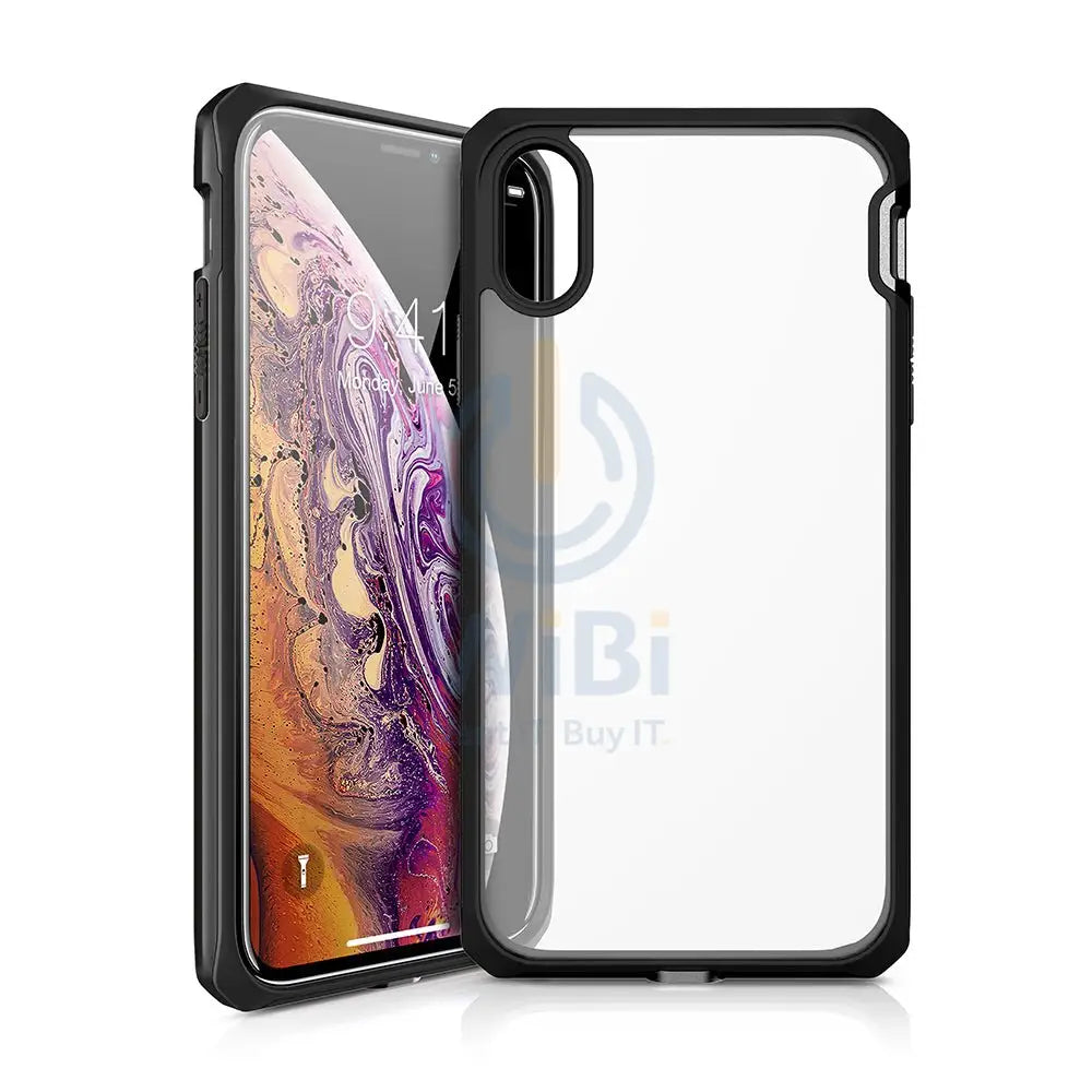 Itskins Hybrid Edge Metallic Frame Case Anti Shock Up To 2 Mtr For iPhone Xs Max - Black Mat Accessories > Mobiles &