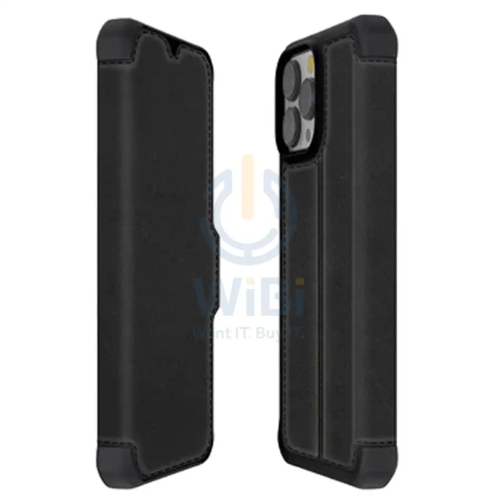 Itskins Hybrid Folio Leather Series Cover - Apple iPhone 13 Pro / Black Accessories > Mobiles & Tablets