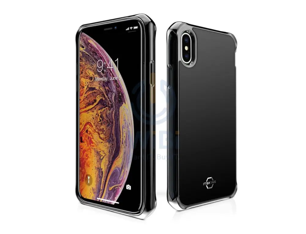 Itskins Hybrid Glass Case Anti Shock Up To 2 Mtr For iPhone Xs Max - Black Accessories > Mobiles & Tablets > Mobiles