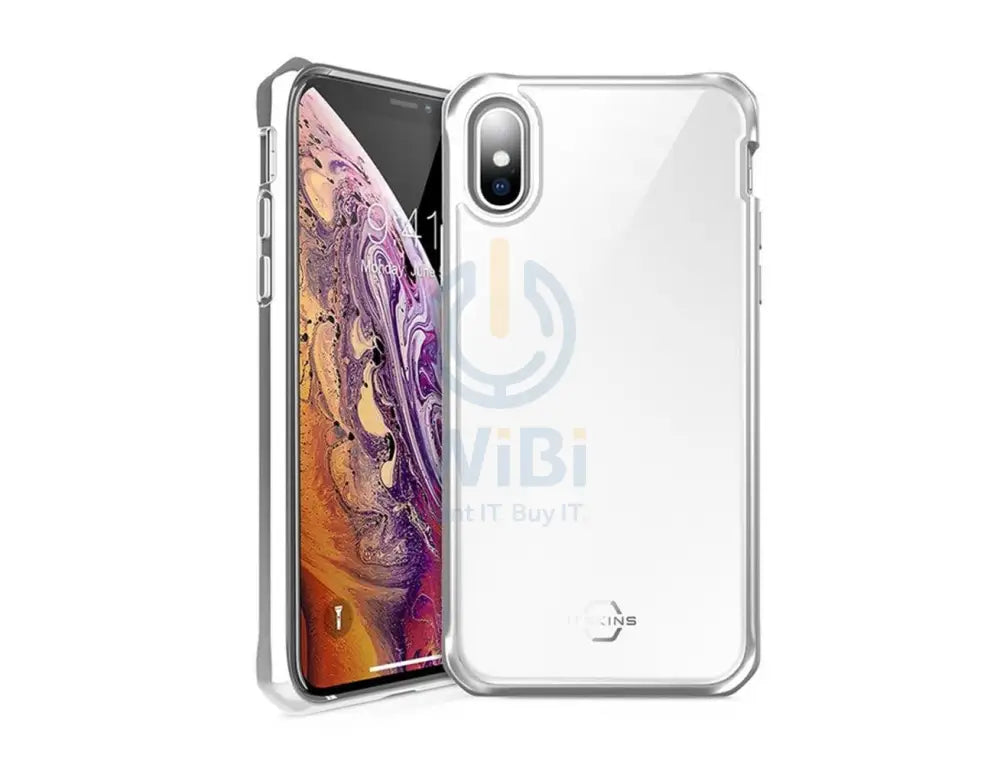 Itskins Hybrid Glass Case Anti Shock Up To 2 Mtr For iPhone Xs Max - Silver Accessories > Mobiles & Tablets > Mobiles >