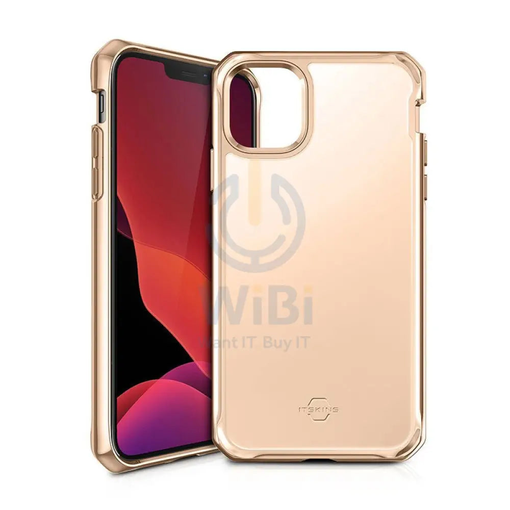 Itskins Hybrid Glass Case - Apple iPhone 12 & 12 Pro / Gold Accessories > Mobiles & Tablets