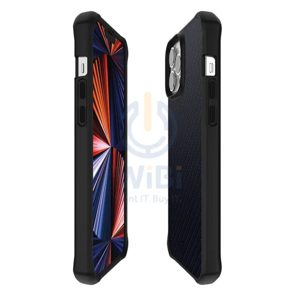 Itskins Hybrid Mag Carbon Series Cover - Apple iPhone 13 Pro / Carbon Blue Accessories > Mobiles & Tablets