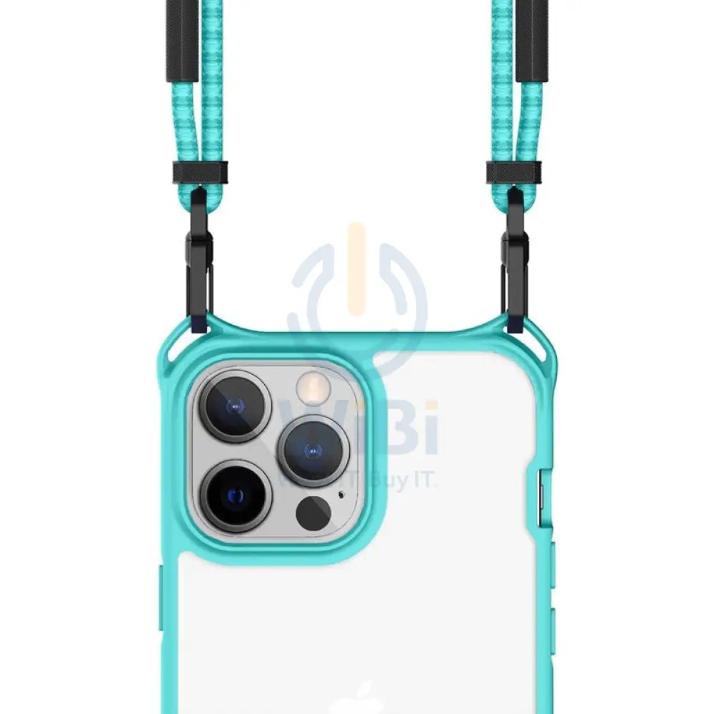 Itskins Hybrid Sling Case - Apple iPhone 13 Pro / Light Blue And Transparent Accessories > Mobiles & Tablets