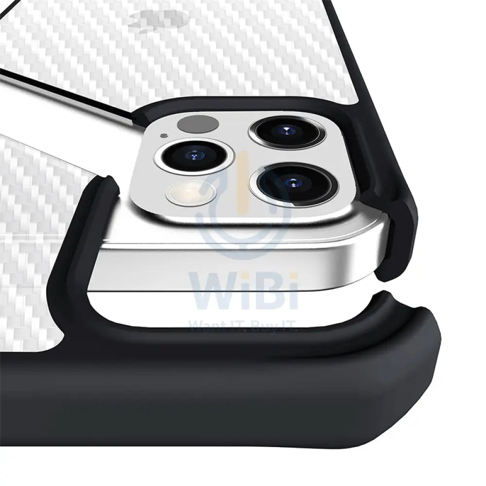 Itskins Hybrid Tek Case - Apple iPhone 12 & 12 Pro / Black And Transparent Accessories > Mobiles & Tablets