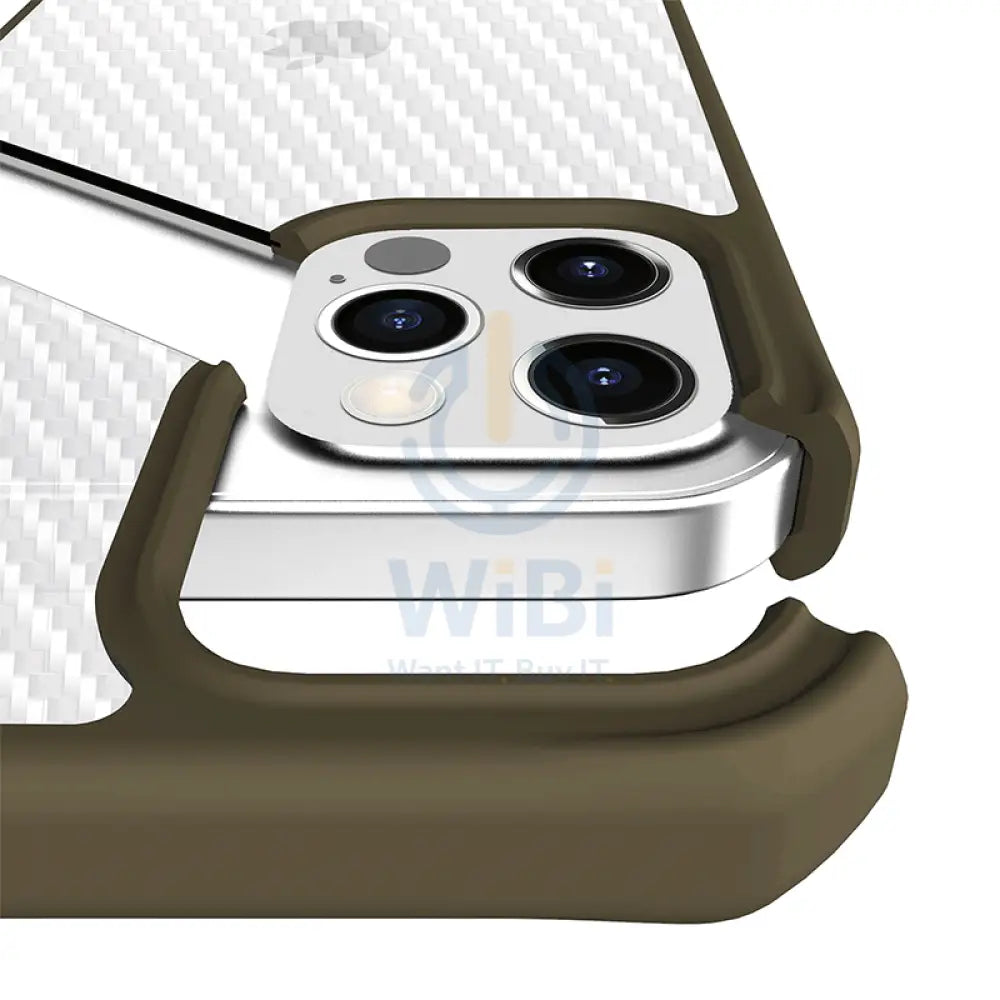 Itskins Hybrid Tek Case - Apple iPhone 12 & 12 Pro / Kaki And Transparent Accessories > Mobiles & Tablets