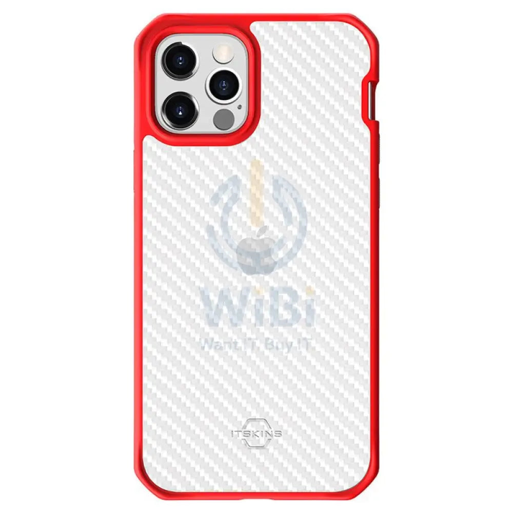Itskins Hybrid Tek Case - Apple iPhone 12 Pro Max / Red And Transparent Accessories > Mobiles & Tablets