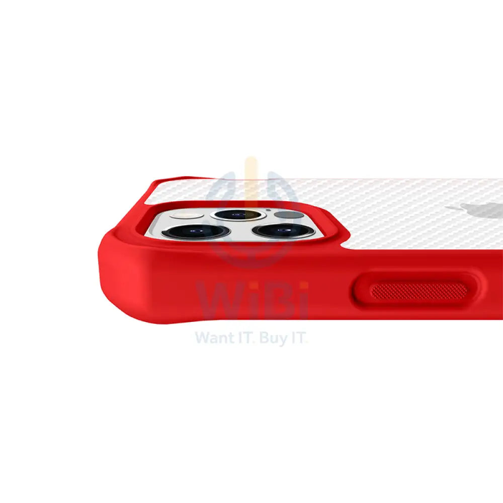 Itskins Hybrid Tek Case - Apple iPhone 12 Pro Max / Red And Transparent Accessories > Mobiles & Tablets