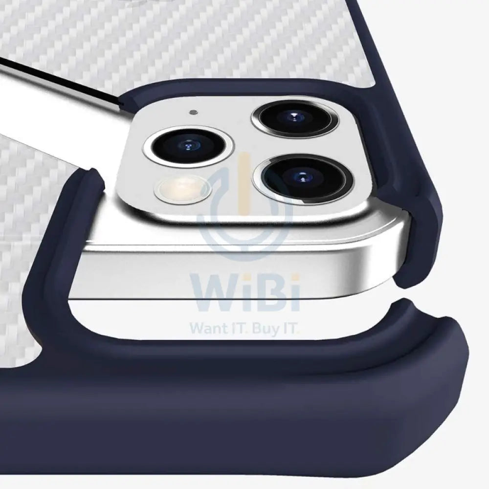 Itskins Hybrid Tek Case - Apple iPhone 14 Pro / Deep Blue And Transparent Accessories > Mobiles & Tablets