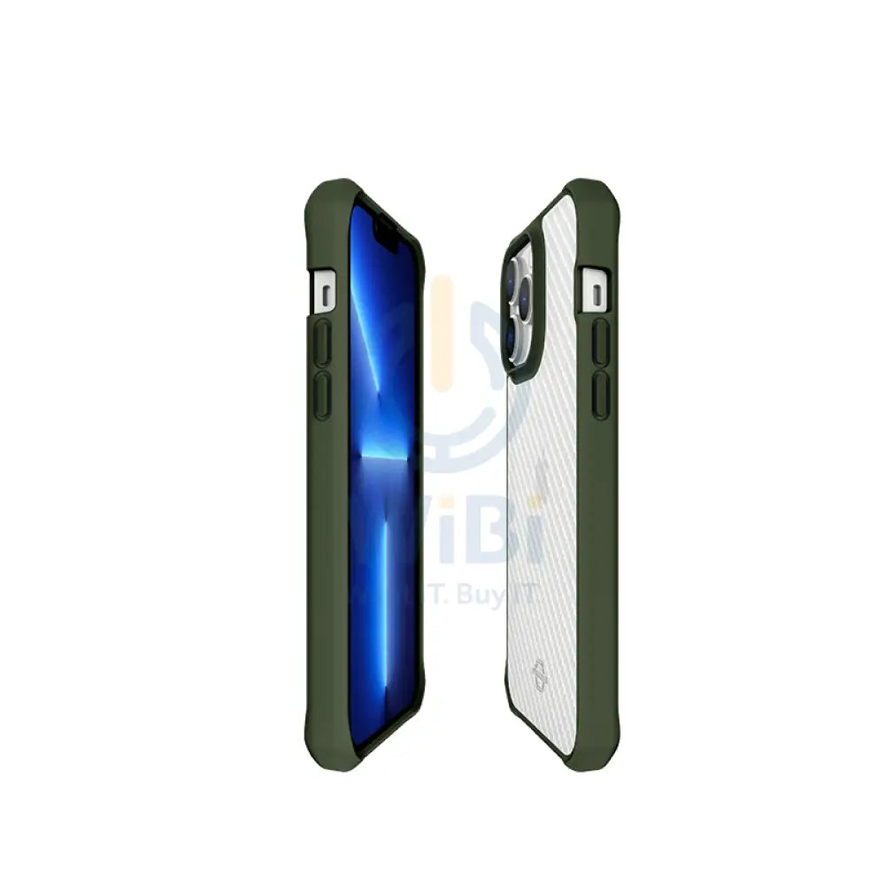 Itskins Hybrid Tek Case - Apple iPhone 14 Pro Max / Olive Green And Transparent Accessories > Mobiles & Tablets