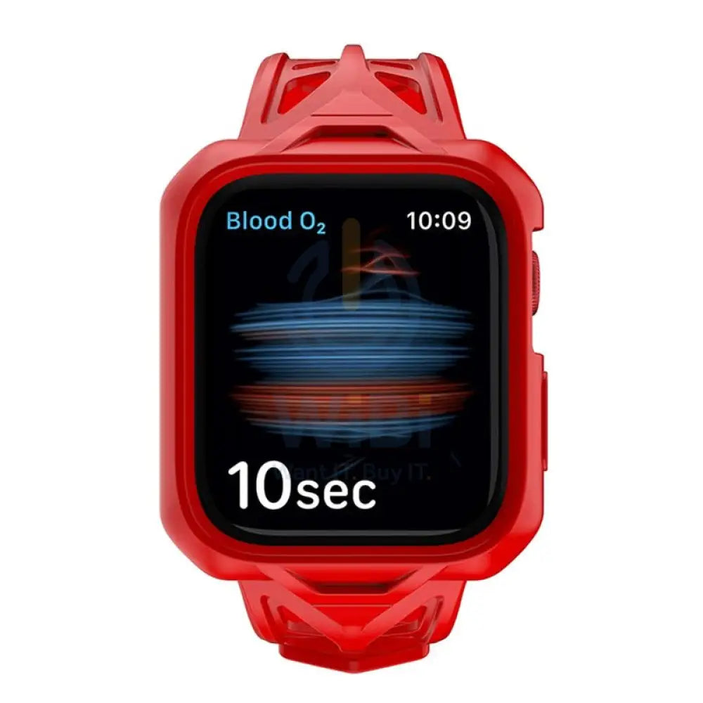Itskins Spectrum Combo Watch Belt And Bumper Case Set - Apple Watch Se / 4 / 5 / 6 / 44mm / 2M Antishock / Red
