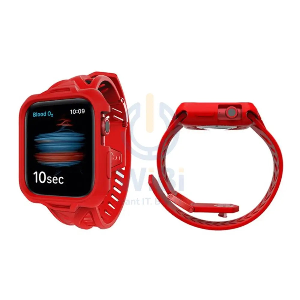 Itskins Spectrum Combo Watch Belt And Bumper Case Set - Apple Watch Se / 4 / 5 / 6 / 44mm / 2M Antishock / Red