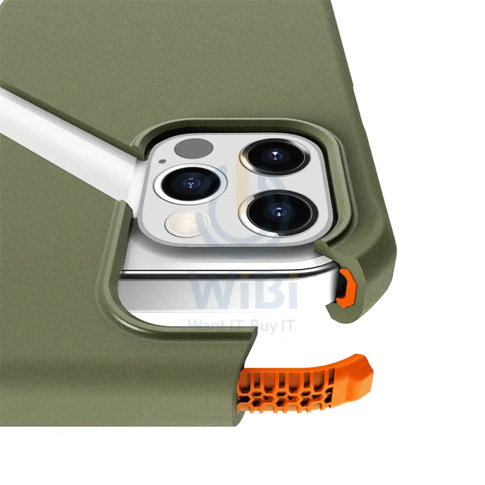 Itskins Supreme Solid Case For iPhone 12 & 12 Pro - Kaki And Orange Accessories > Mobiles & Tablets