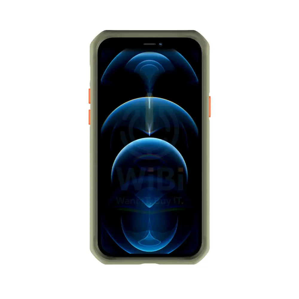 Itskins Supreme Solid Case For iPhone 12 & 12 Pro - Kaki And Orange Accessories > Mobiles & Tablets