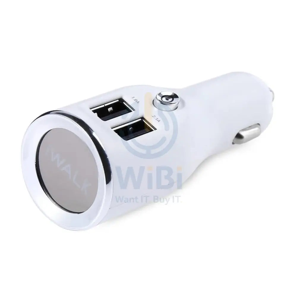 Iwalk Dual Usb Car Charger - White Accessories > Mobiles & Tablets > Mobiles > Car Chargers