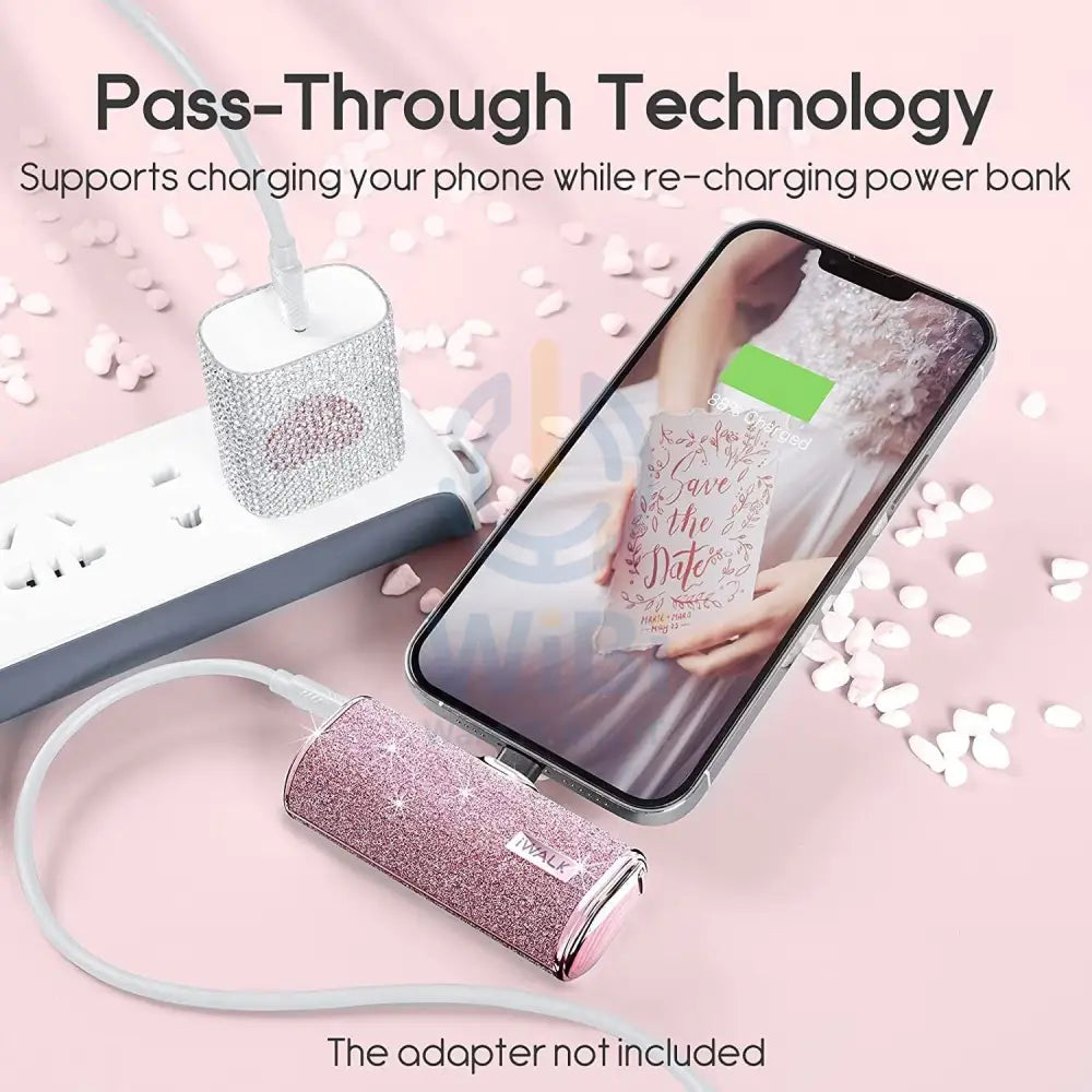 iWALK Link Me Plus Pocket Battery 4500 mAh for iPhone - Pink Diamond Accessories > Power Bank