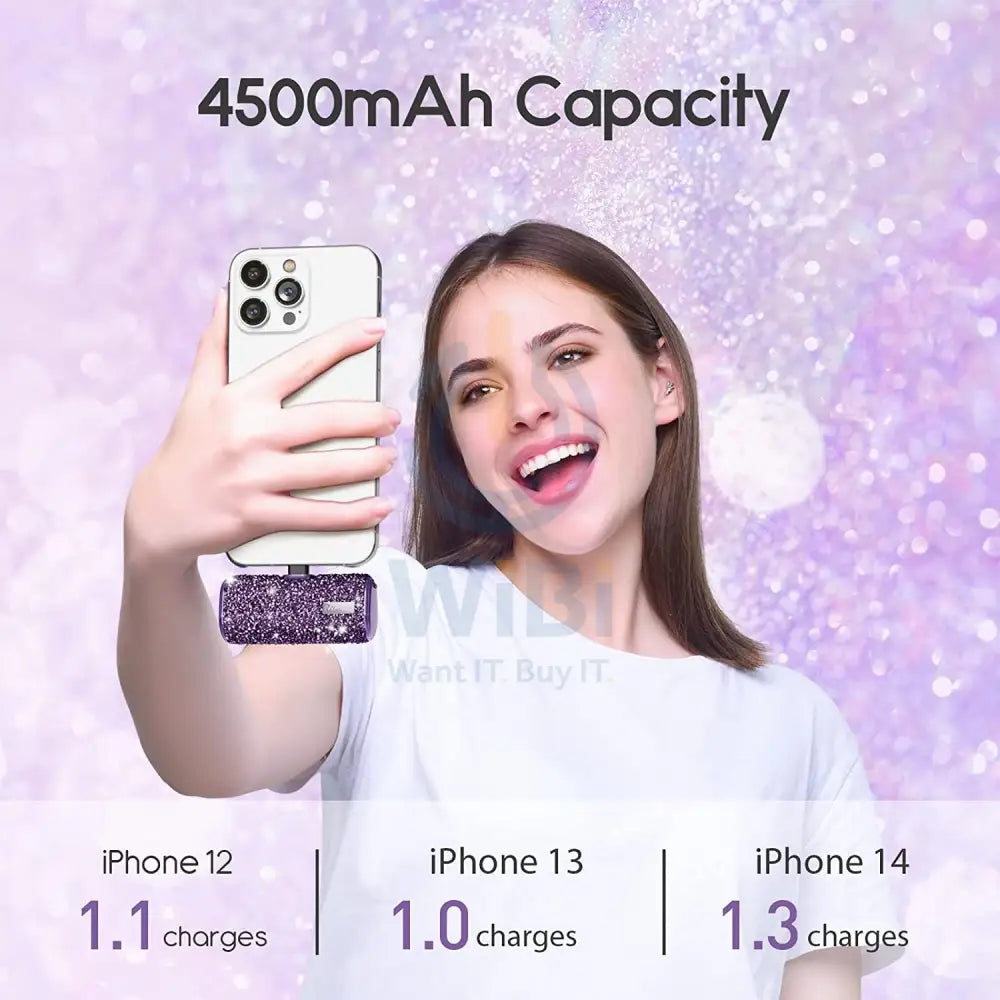 iWALK Link Me Plus Pocket Battery 4500 mAh for iPhone - Purple Diamond Accessories > Power Bank