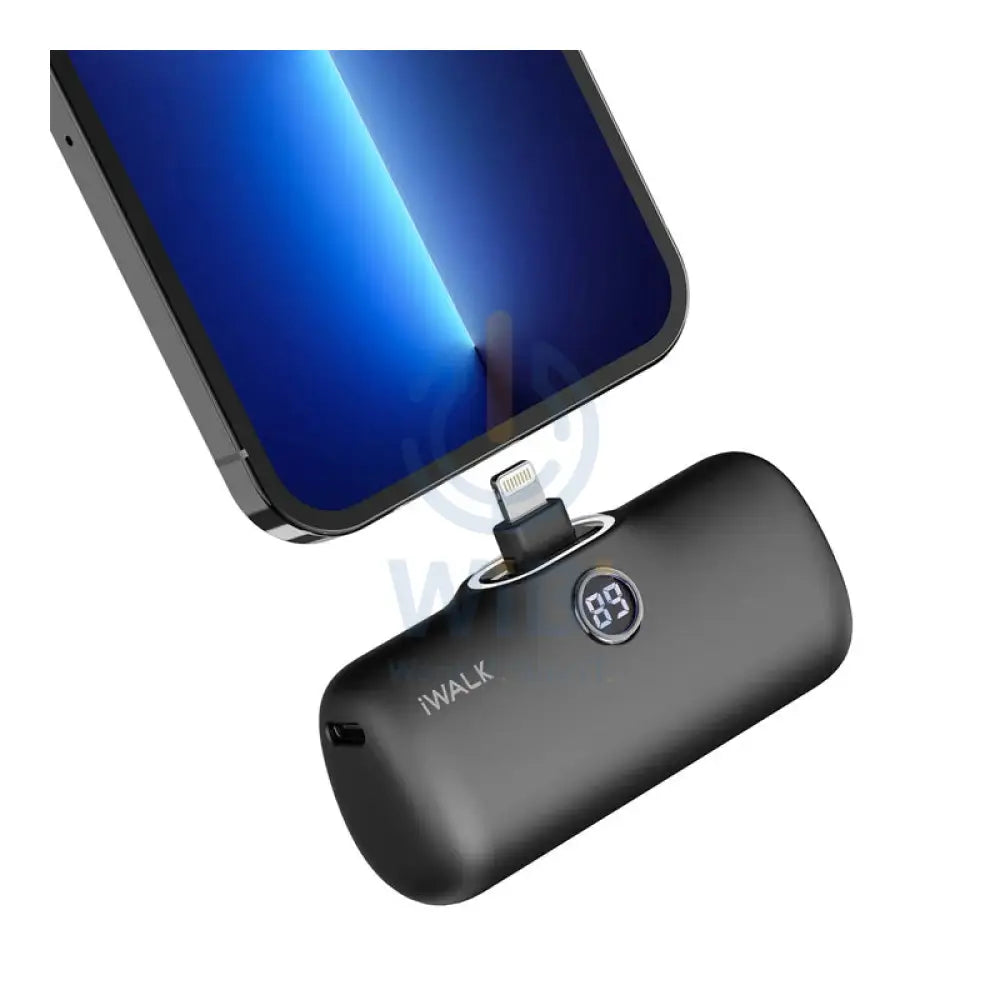 iWALK Linkme Pro Fast Charge 4800 Mah Pocket Battery With Battery Display For iPhone  - Black Accessories > Power Bank