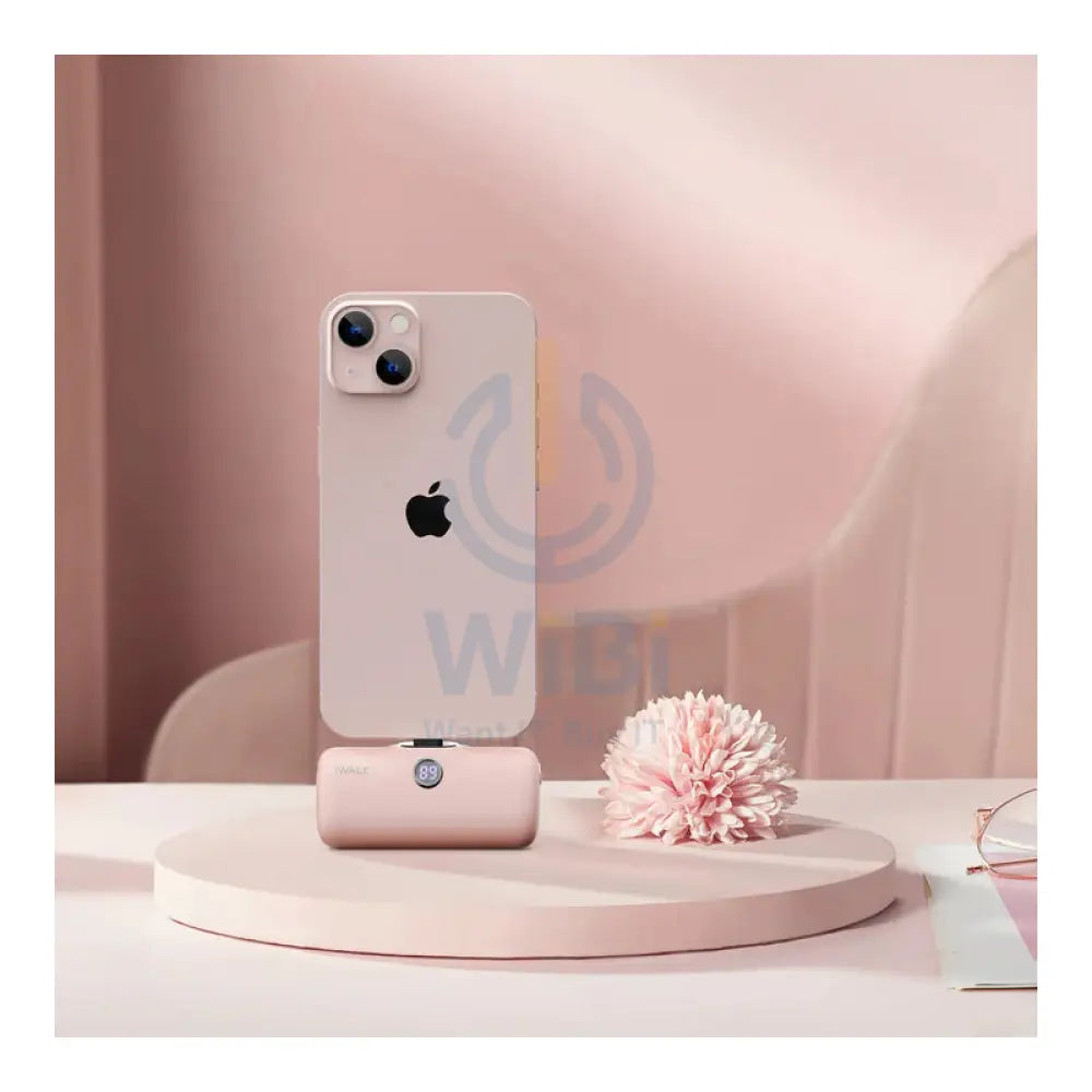 iWALK Linkme Pro Fast Charge 4800 Mah Pocket Battery With Battery Display For iPhone - Pink Accessories > Power Bank >