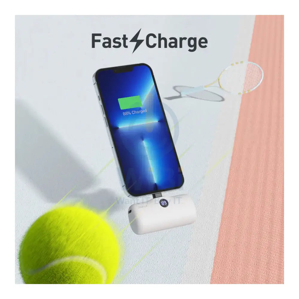iWalk Linkme Pro Fast Charge 4800 Mah Pocket Battery With Battery Display For iPhone  - White Accessories > Power Bank