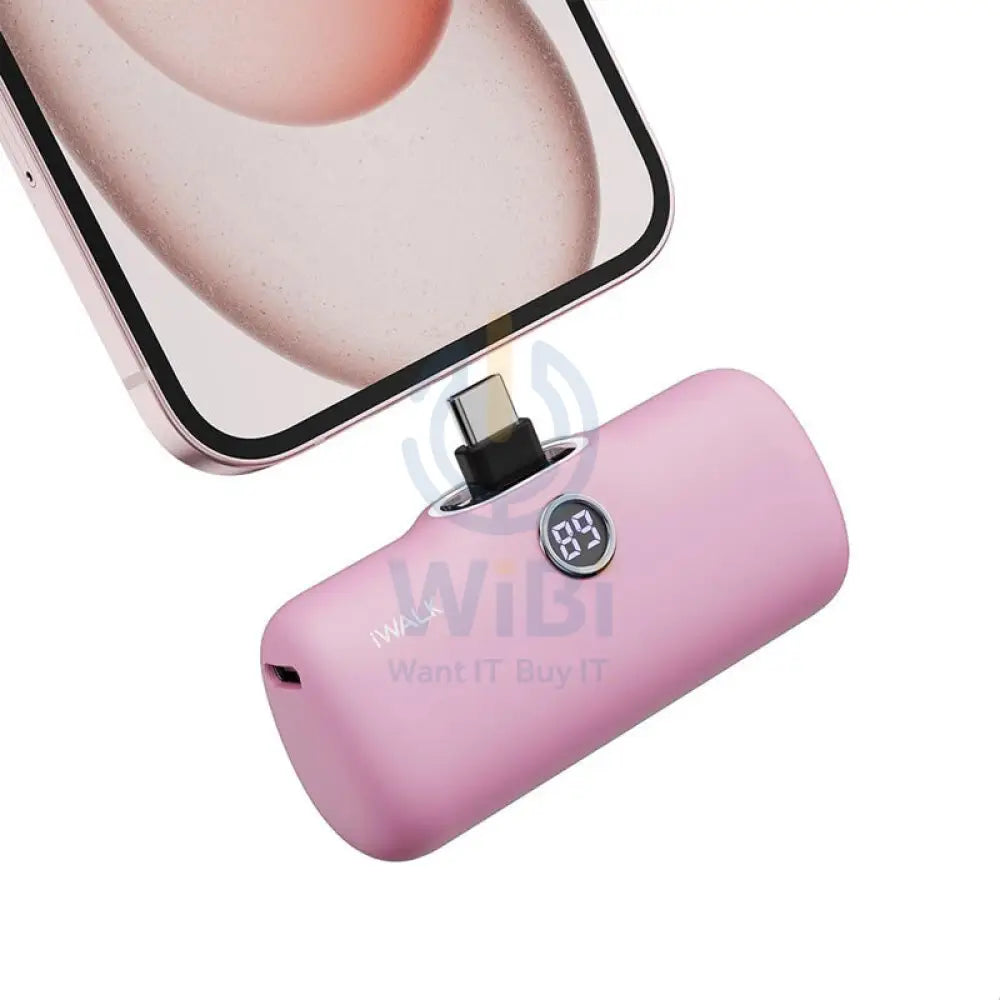 iWALK Linkme Pro Fast Charge Pocket Power Bank With Battery Display - 4800mAh / Type-C - Pink Accessories > Power Bank