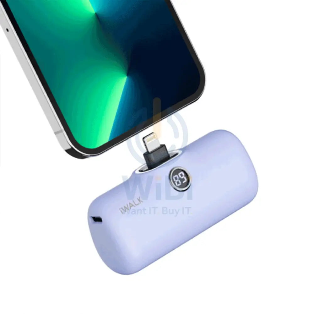 iWALK Linkme Pro Fast Charge Pocket Power Bank With Battery Display - Lightning / 4800mAh / Purple Accessories > Power