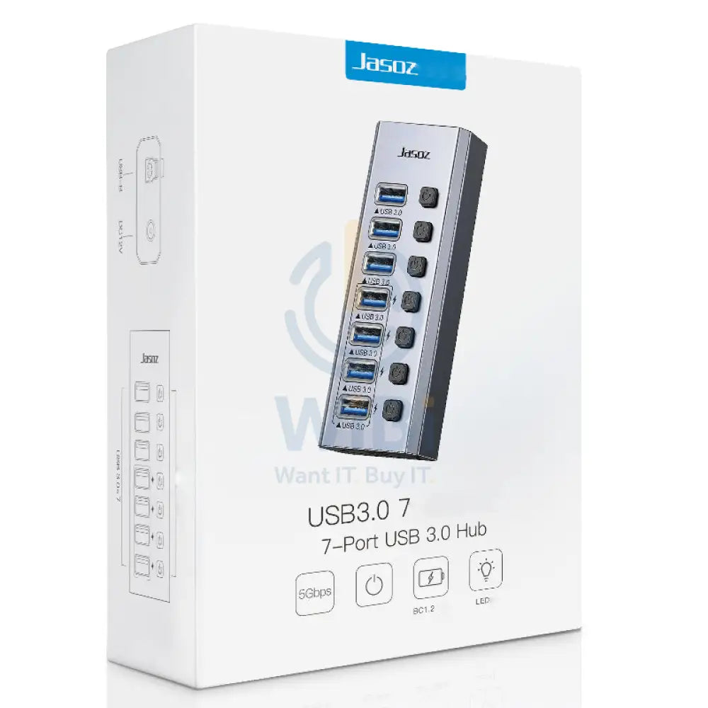 Jasoz F118 7-Port USB 3.0 Hub - Space Gray Accessories > USB Hub