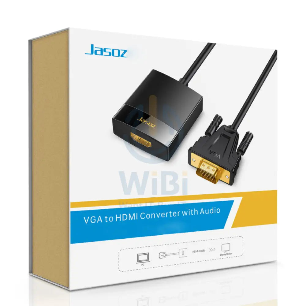 Jasoz G115 VGA to HDMI Converter with Audio/Power Supply - Black Accessories > Cables & Converters > Cables
